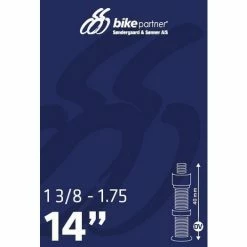 BIKEPARTNER Slange 14 X 1 3/8 - 1.75 Dunlop Ventil