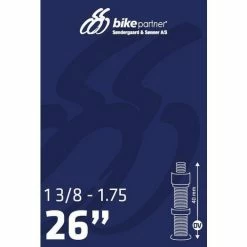 BIKEPARTNER Slange 26 X 1 3/8 - 1.75 Dunlop Ventil